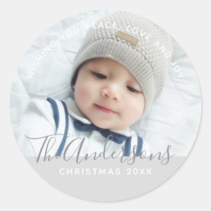 Adesivo Redondo Cor Personalizada com Foto e Texto Personalizados