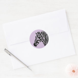 Adesivo Redondo Cor Personalizada de Zebra de Impressão Animal Sel