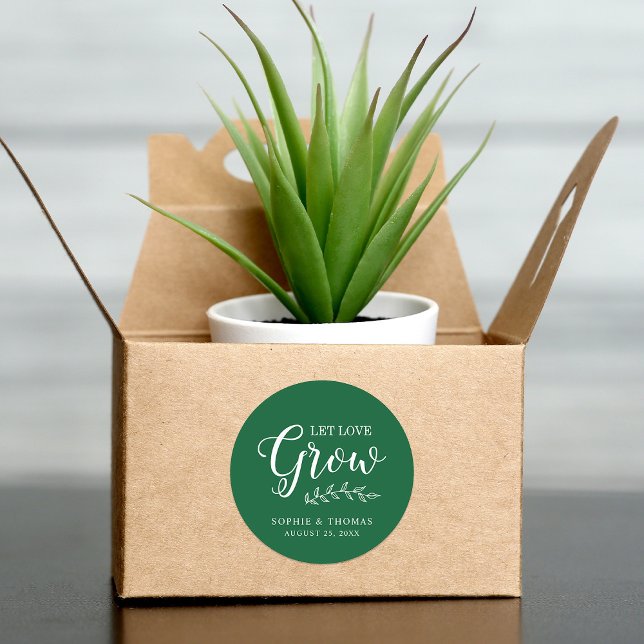 Adesivo Redondo Cor Personalizada Deixa O Casamento Crescer (Criador carregado)