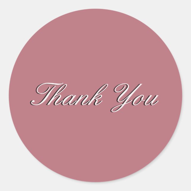 Adesivo Redondo Cor Rosa Dourado Minimalista Agradecimento Profiss (Frente)