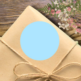 Adesivo Redondo Cor Sólida Azul Gelo | Clássico | Elegante