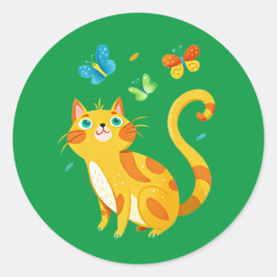 Adesivo Redondo Cor sólida Kelly Green