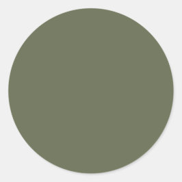 Adesivo Redondo Cor Sólida Neutra Elegante Verde Escuro