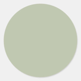 Adesivo Redondo Cor Sólida Neutral Elegante Verde, Leve, Pálido