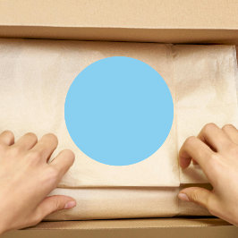 Adesivo Redondo Cor Sólido Azul Bebê | Clássico | Elegante