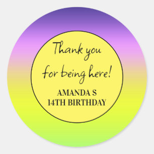 Adesivo Redondo Cor verde-primavera de verão amarelo-claro-pomar