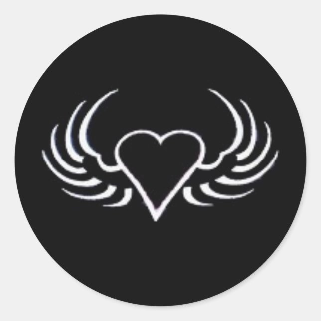 Adesivo Redondo coração (Frente)