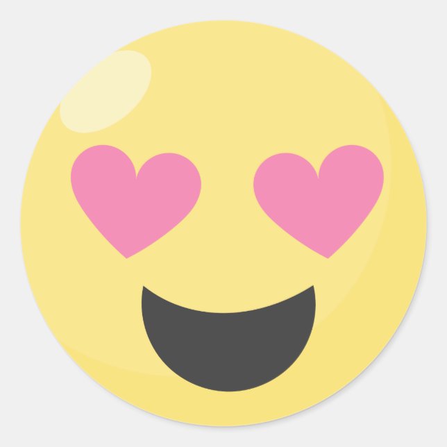 Adesivo Redondo Coração Adorável Emoji Stickers (Frente)