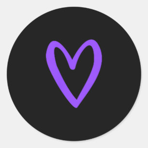 Adesivo Redondo Coração Amor Retro Vintage Pequeno Coração Roxo Va
