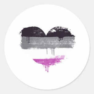 ADESIVO REDONDO CORAÇÃO ASEXUAL - AMOR ASEXUAL
