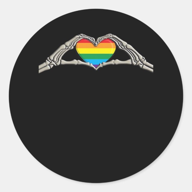 Adesivo Redondo Coração Ativo Mãos Ósseas (Frente)