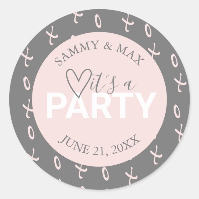 Adesivo Redondo Coração Bonito É Um Vestido de Festa (Frente)