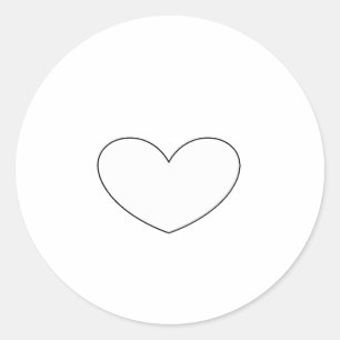 Adesivo Redondo Coração Branco Claro