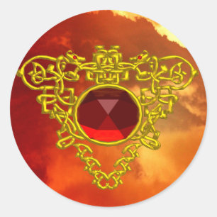 ADESIVO REDONDO CORAÇÃO CELTICA