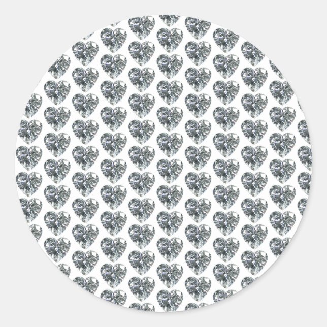 Adesivo Redondo Coração com Vinheta Diamante (Frente)