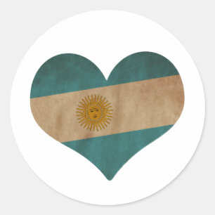 Adesivo Redondo Coração da Argentina