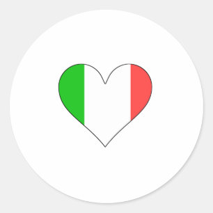Adesivo Redondo Coração da bandeira de Italia