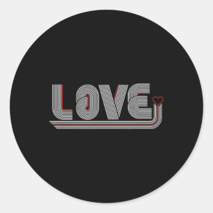 Adesivo Redondo Coração de Amor Design de Dia dos Namorados