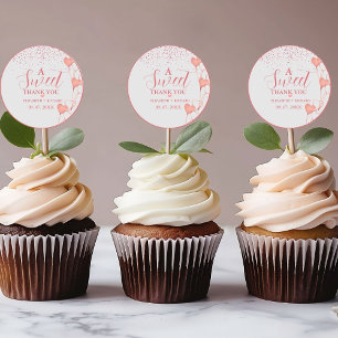 Adesivo Redondo Coração de aquarela, valentine, chá de noiva Obrig