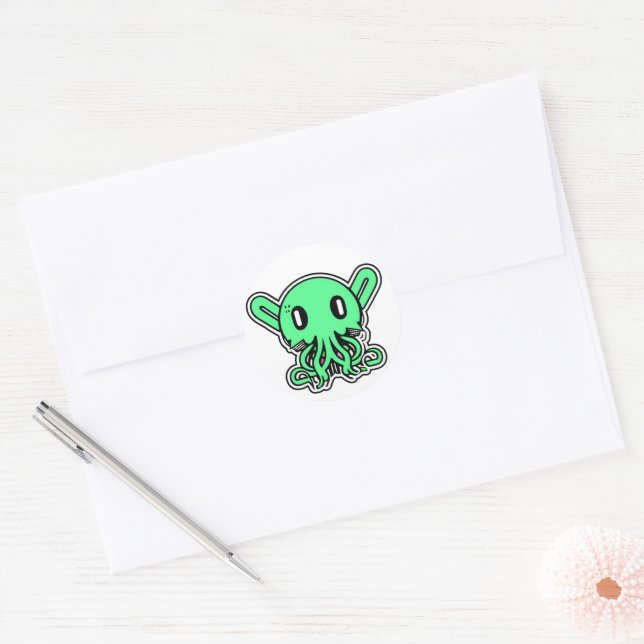 Adesivo Redondo Coração de Eldritch Cute (Envelope)