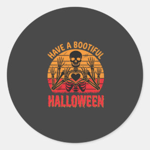 Adesivo Redondo Coração de Esqueleto de Halloween Bootiful Desenho