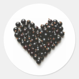 Adesivo Redondo Coração de groselha negra