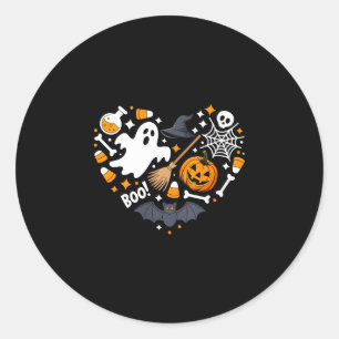 Adesivo Redondo Coração de Halloween feminino