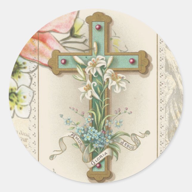 Adesivo Redondo Coração de Jesus, católico e sagrado (Frente)