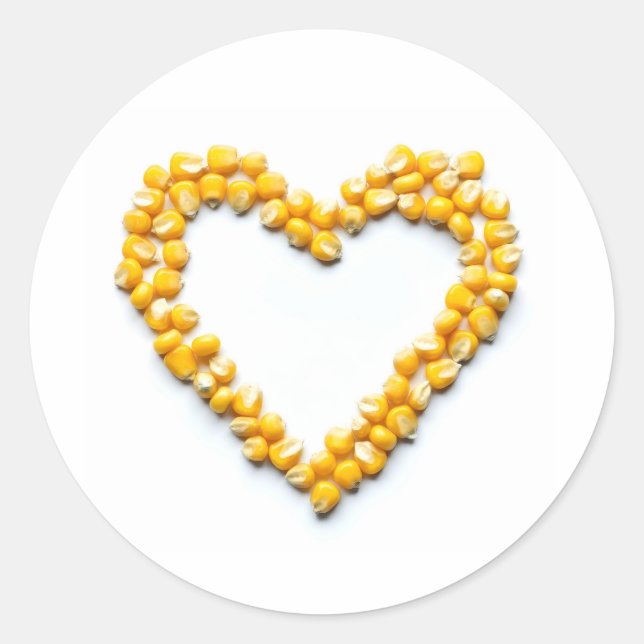 Adesivo Redondo Coração de Milho Doce (Frente)