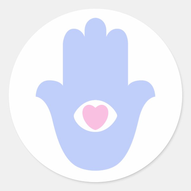 Adesivo Redondo Coração de Miriam Hamsa (Frente)