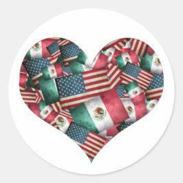 Adesivo Redondo Coração de Sinalizadores Mexicano/Americano