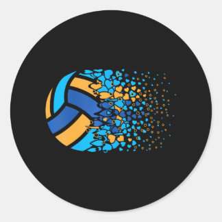 Adesivo Redondo Coração de Voleibol de Praia