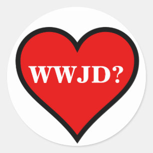 Adesivo Redondo Coração de WWJD