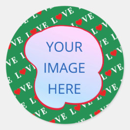 Adesivo Redondo Coração do Amor Verde