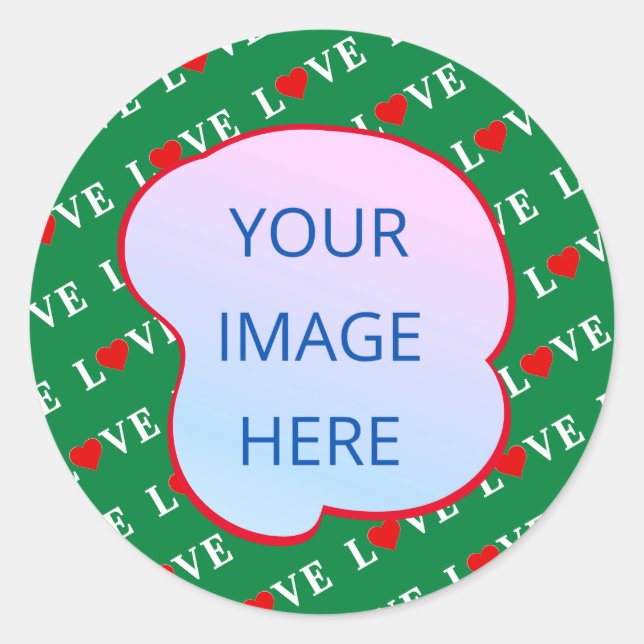 Adesivo Redondo Coração do Amor Verde (Frente)