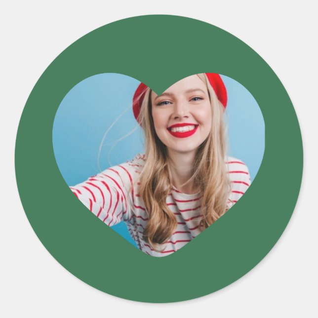 Adesivo Redondo coração do autocolante personalizado (Frente)