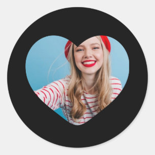 Adesivo Redondo coração do autocolante personalizado