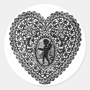 ADESIVO REDONDO CORAÇÃO DO LAÇO DO CUPIDO