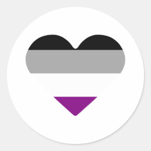 Adesivo Redondo Coração do Orgulho Asexual