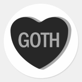 Adesivo Redondo Coração Docente - Gótico