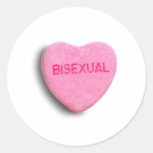 Adesivo Redondo Coração Doces Bissexual