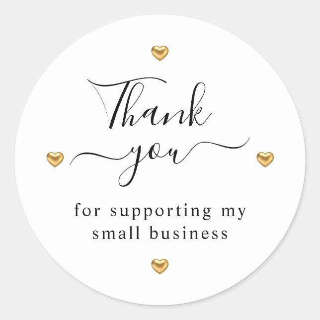 Adesivo Redondo Coração Dourado Moderno Simples (Frente)