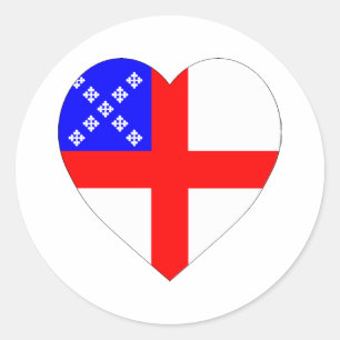 Adesivo Redondo Coração episcopal da bandeira
