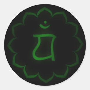 Adesivo Redondo Coração Estenciada Chakra - Anahata