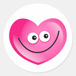 Adesivo Redondo Coração feliz