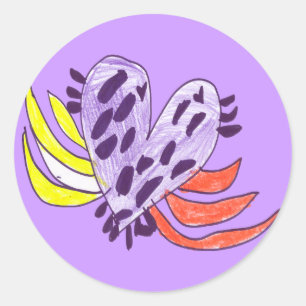 Adesivo Redondo Coração Flutuante