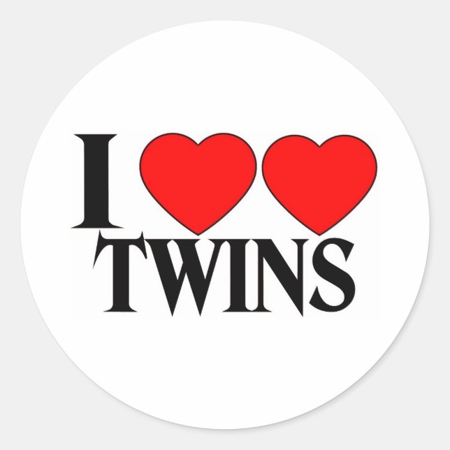 Adesivo Redondo Coração Gêmeos (Frente)