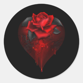 Adesivo Redondo Coração Gótico