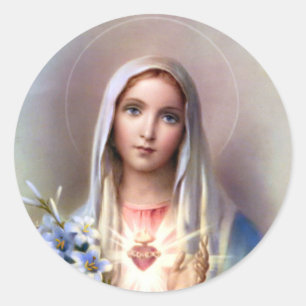 Adesivo Redondo Coração imaculado de Mary