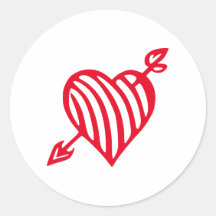 Coração Listrado Desenhado à Mão com Design de Fle